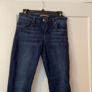 Joe’s skinny ankle jeans.  Frayed edge